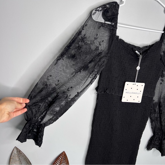 Hello Molly POUR SOME SUGAR MIDI DRESS BLACK H5 - Picture 5 of 9